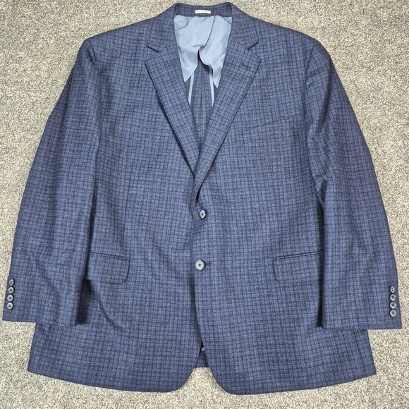 Joseph Abboud Other - Joseph Abboud Blazer Mens 50R Blue Plaid Virgin Wool Lanificio di Pray